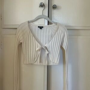 Wild Fable Cream Knit Tie Cardigan